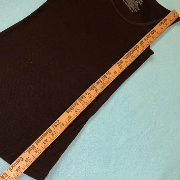 FADED GLORY Must-Have Tank black rib knit stretchy scoop neck size S/ch 4-6 - Picture 5 of 6